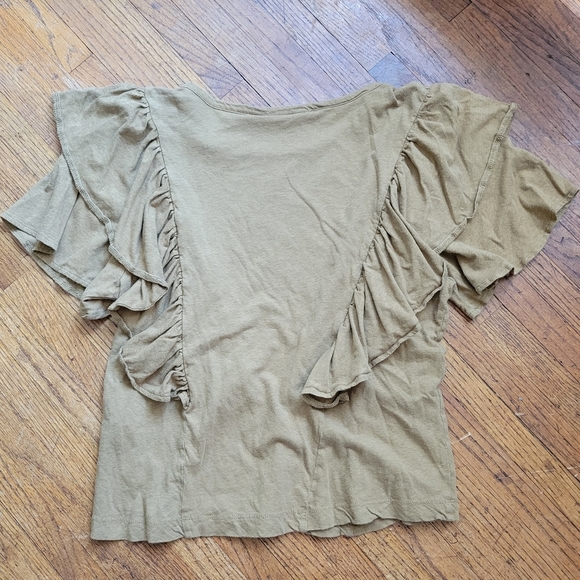 Happy x Nature Ruffle Sleeve Tee Shirt Size XS 💚 - Picture 5 of 5